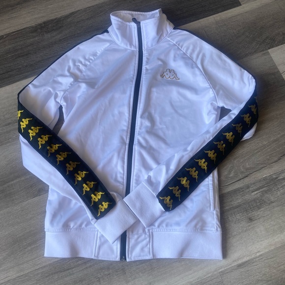 White and black kappa zip up sweater - Picture 1 of 1